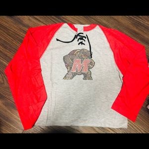 NWOT Ladies baseball raglan with Maryland logo